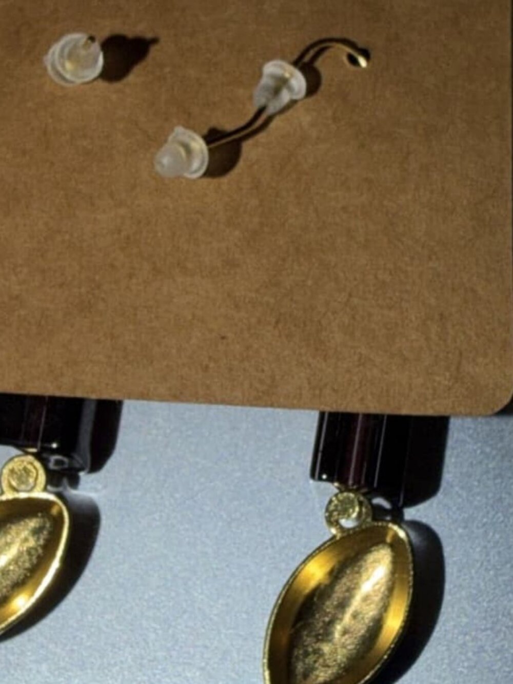 Earrings With Backs Oxidized Shiny